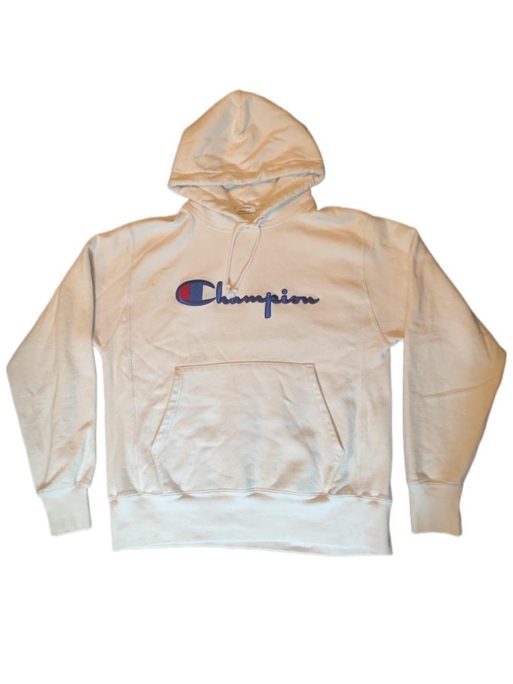 Champion Reverse Weave Hoodie Men's Medium White Embroidered Script Logo